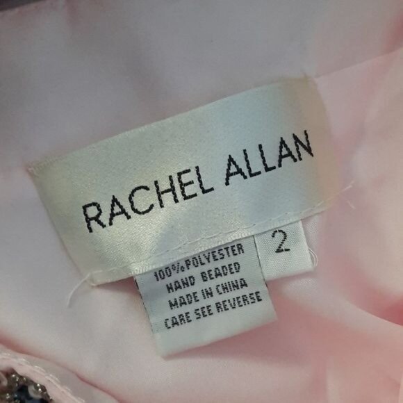 Rachel Allen 7220 Piece High Neck Racerback Beaded Crop Top Chiffon Skirt Size 2 - Picture 12 of 14